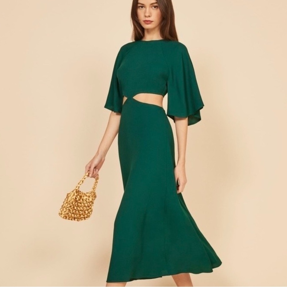 Reformation • Benny Emerald Cut Out Dress